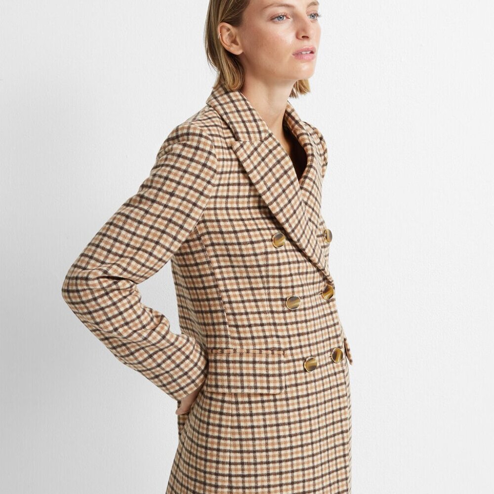 Club Monaco Jemma Plaid Coat Size Xs